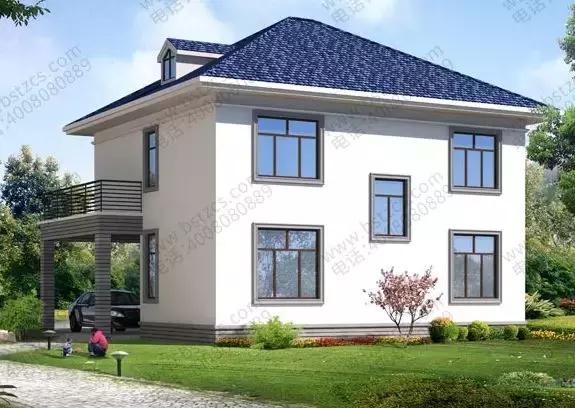 12×11米二層歐式別墅設(shè)計圖，帶車庫，簡約式比歐式更有范兒！