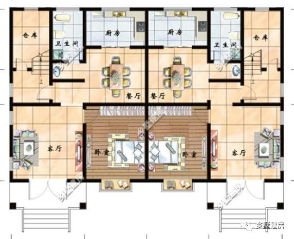 兩棟三層兄弟雙拼別墅設(shè)計(jì)圖，不僅高端大氣關(guān)鍵還省錢(qián)。
