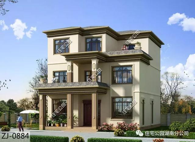 10.1X10.5米三層簡(jiǎn)歐式別墅設(shè)計(jì)圖，精致又好看。