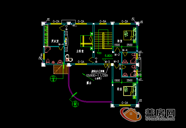 15x14三層半農(nóng)村別墅設(shè)計(jì)圖，帶地下室，漂亮大方。