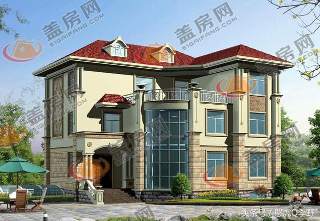 15x14三層半農(nóng)村別墅設(shè)計(jì)圖，帶地下室，漂亮大方。