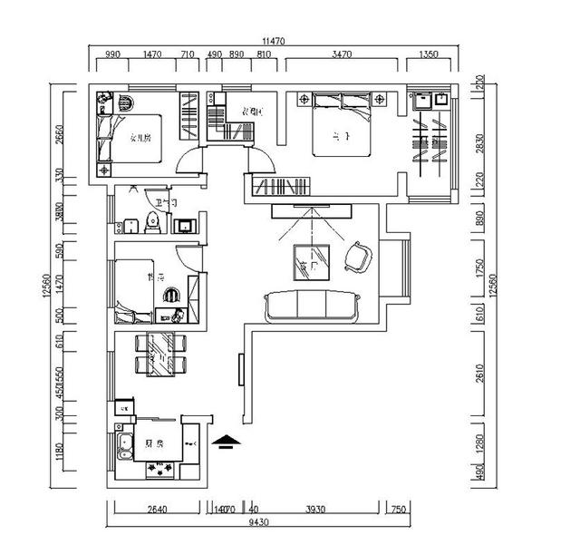 120平三室現(xiàn)代簡(jiǎn)約風(fēng)格裝修，簡(jiǎn)約又不簡(jiǎn)單，全包12萬(wàn)。