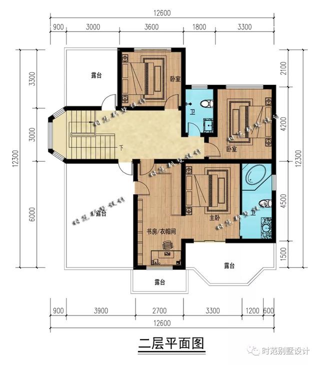 12x12米二層獨棟歐式別墅設(shè)計圖，帶車庫，空間利用率高，適合農(nóng)村自建。
