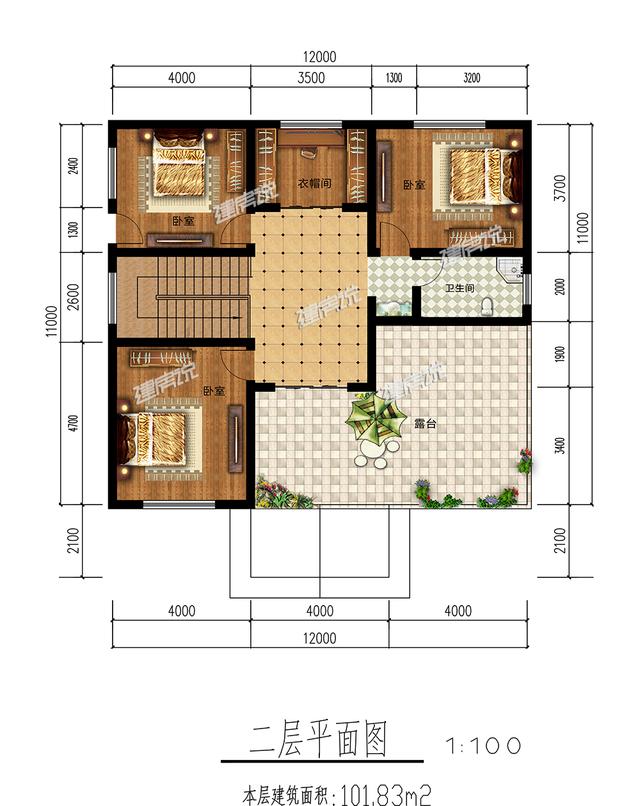 12x13米經(jīng)典二層別墅設計圖，外型精美，室內(nèi)布局也很贊，家家戶戶都能建。