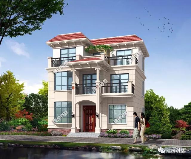 兩棟面積小的三層平屋頂別墅設(shè)計(jì)圖，不僅外觀美，造價還很低。