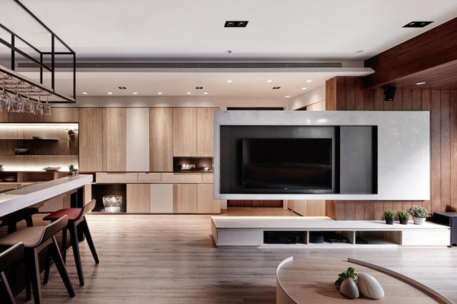 60平新房裝修，尤其是電視墻吸眼，當(dāng)隔斷用。