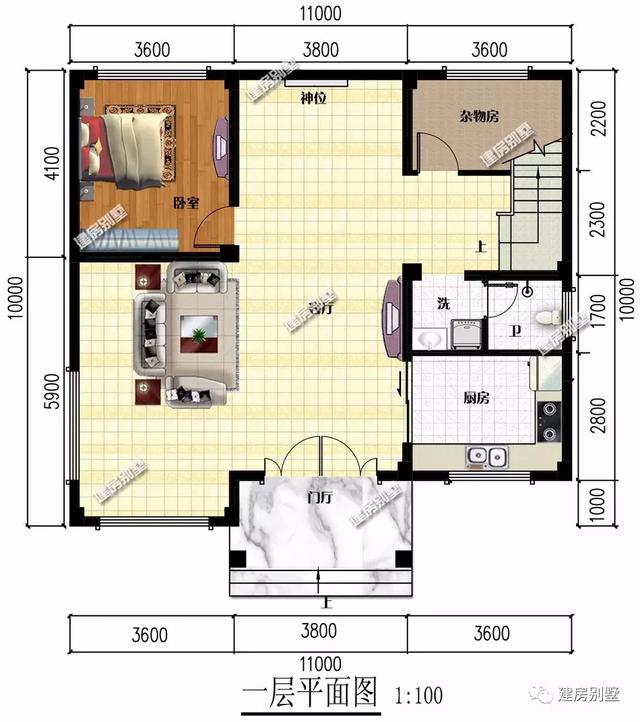 11×10米農(nóng)村別墅設(shè)計圖，簡約不失風(fēng)格，簡單實(shí)用