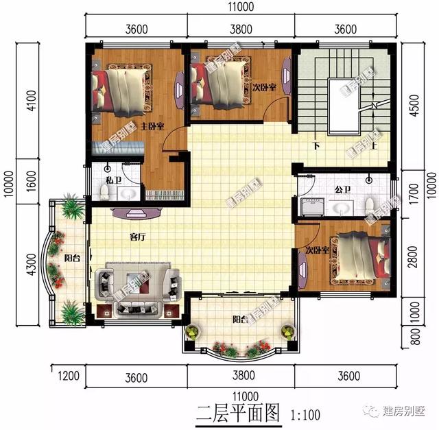 11×10米農(nóng)村別墅設(shè)計圖，簡約不失風(fēng)格，簡單實(shí)用