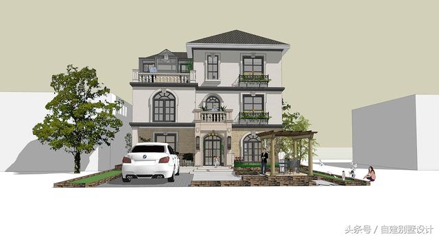 適合農(nóng)村修建的簡歐風(fēng)格三層別墅設(shè)計(jì)圖，雙餐廳設(shè)計(jì)適合大家庭