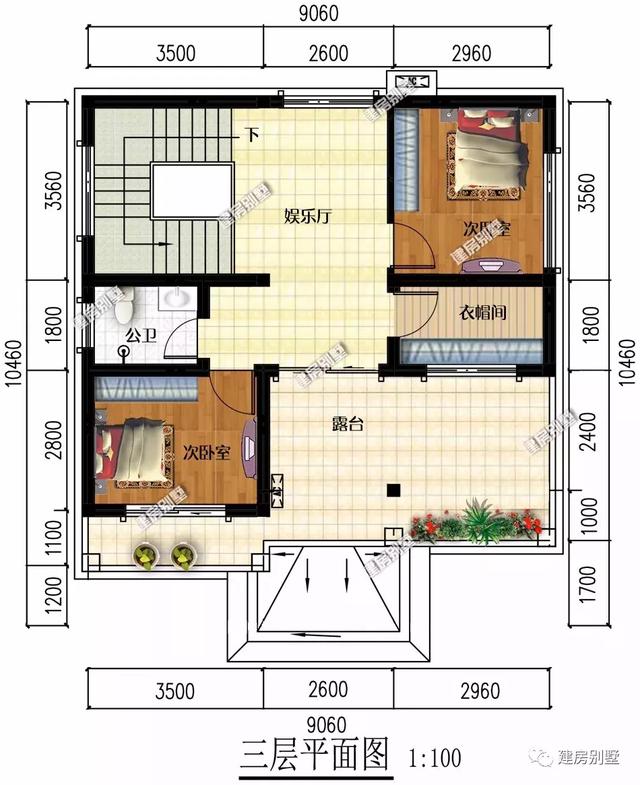 4棟平屋頂設(shè)計(jì)的農(nóng)村自建房設(shè)計(jì)圖，施工簡單造價(jià)低