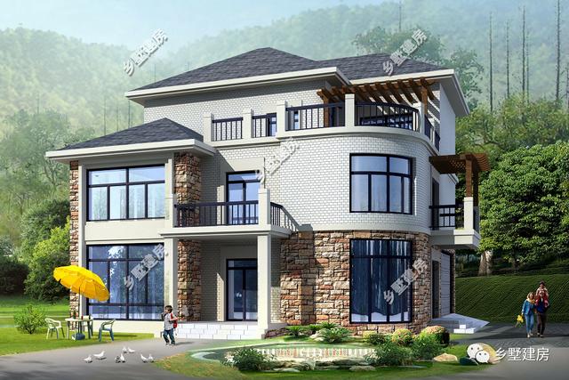 給大家介紹的兩款自建房別墅設(shè)計圖，價格上相差一倍，風(fēng)格上、色彩上也不盡相同