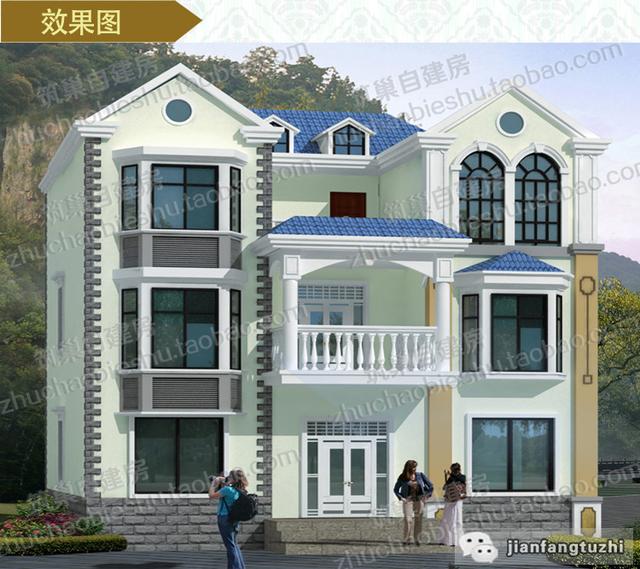 35萬多房間三層自建房設(shè)計圖12×10米，戶型設(shè)計大氣實用，適合農(nóng)村大家庭建造