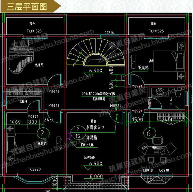 35萬多房間三層自建房設(shè)計圖12×10米，戶型設(shè)計大氣實用，適合農(nóng)村大家庭建造