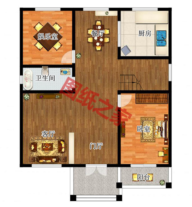 120平方三層房子設計圖，漂亮實用農村自建小別墅設計圖