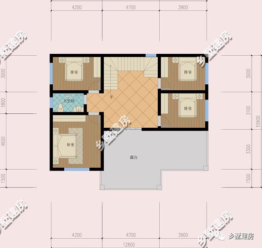 這棟別墅主要是以居住為準(zhǔn)，開間12米，進(jìn)深10米，自己住，住的舒適才好