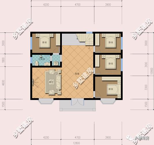 這棟別墅主要是以居住為準(zhǔn)，開間12米，進(jìn)深10米，自己住，住的舒適才好