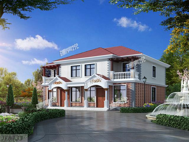 這款二層別墅設(shè)計圖外型美造價低，家家戶戶都能建