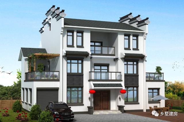 一棟古樸范十足的三層中式別墅設(shè)計(jì)圖，美出天際