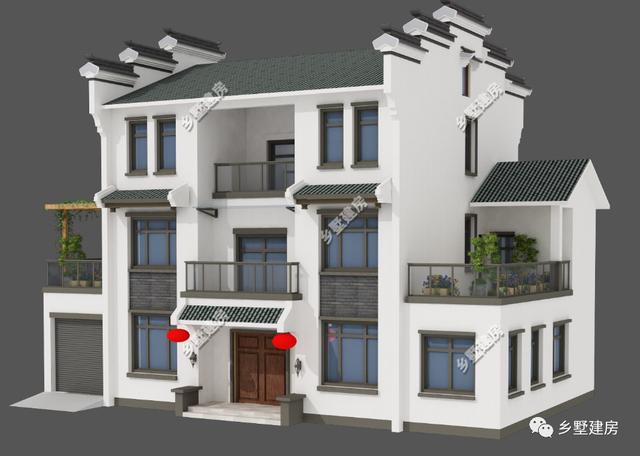 一棟古樸范十足的三層中式別墅設(shè)計(jì)圖，美出天際