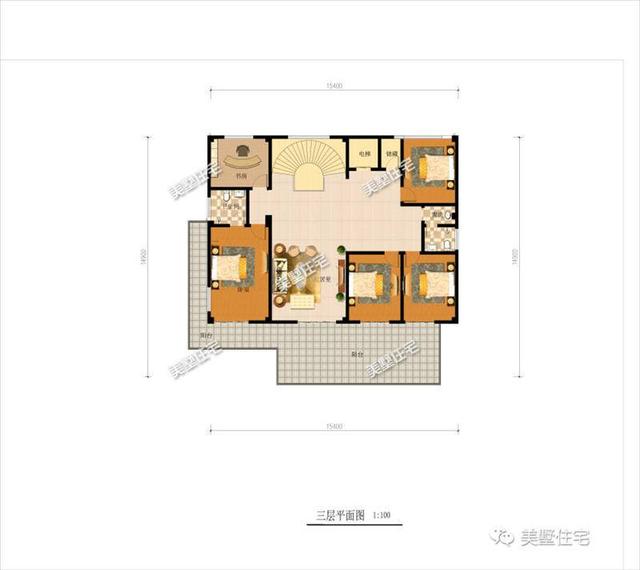 24X19米現(xiàn)代風(fēng)四層別墅設(shè)計圖，帶旋轉(zhuǎn)樓梯、電梯+車庫，比較符合當(dāng)代人的審美