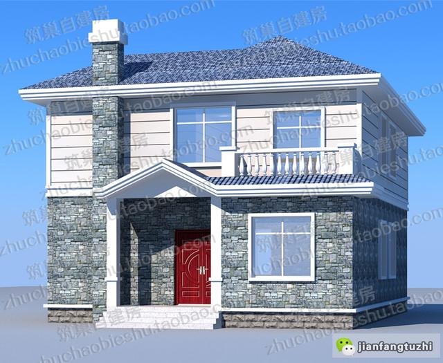 帶落地窗復(fù)式二層別墅施工圖，15×11米，清新自然，設(shè)計(jì)很有立體感