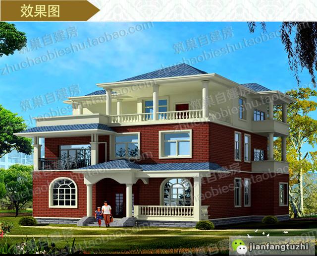 經(jīng)典農(nóng)村三層別墅設(shè)計(jì)圖，四面通風(fēng)，功能明確