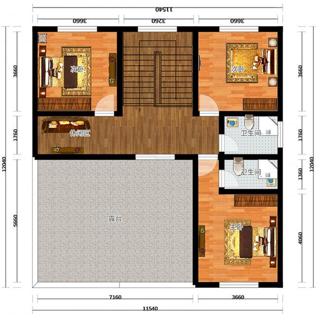 三層豪華復(fù)式別墅設(shè)計圖，挑空客廳+旋轉(zhuǎn)樓梯