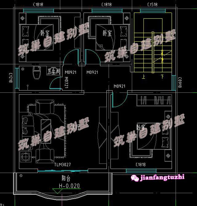 今年新出爐的三層帶大露臺(tái)鄉(xiāng)村別墅全套設(shè)計(jì)施工圖效果圖，占地面積不足100平方米