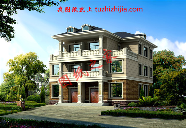 兄弟四間三層雙拼別墅設(shè)計(jì)圖，造價(jià)40萬左右