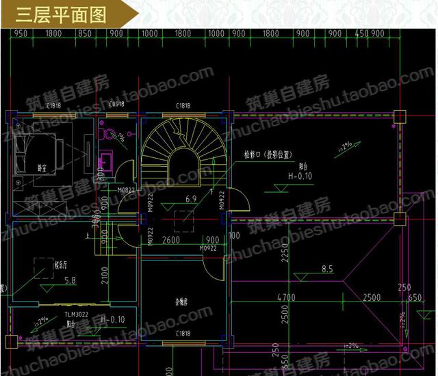 大開間復(fù)式三層別墅設(shè)計(jì)施工圖，帶車庫+露臺(tái)花園+落地窗，給人感覺很氣派
