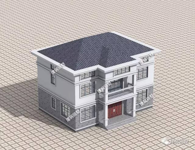 兩層半帶閣樓農(nóng)村別墅設(shè)計(jì)圖，在保證美觀的條件下，力求簡約實(shí)用