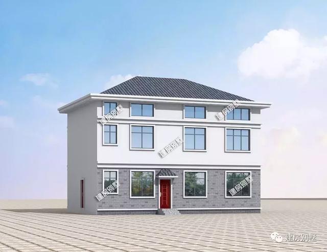 兩層半帶閣樓農(nóng)村別墅設(shè)計(jì)圖，在保證美觀的條件下，力求簡約實(shí)用