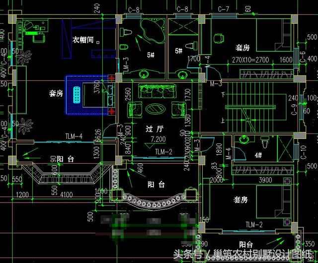 2款四層帶挑空客廳農(nóng)村別墅設(shè)計施工圖，適合家里人口多的大家庭建造
