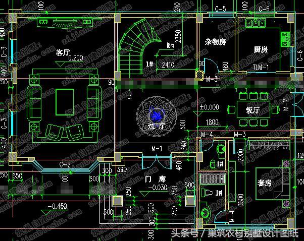 2款四層帶挑空客廳農(nóng)村別墅設(shè)計施工圖，適合家里人口多的大家庭建造