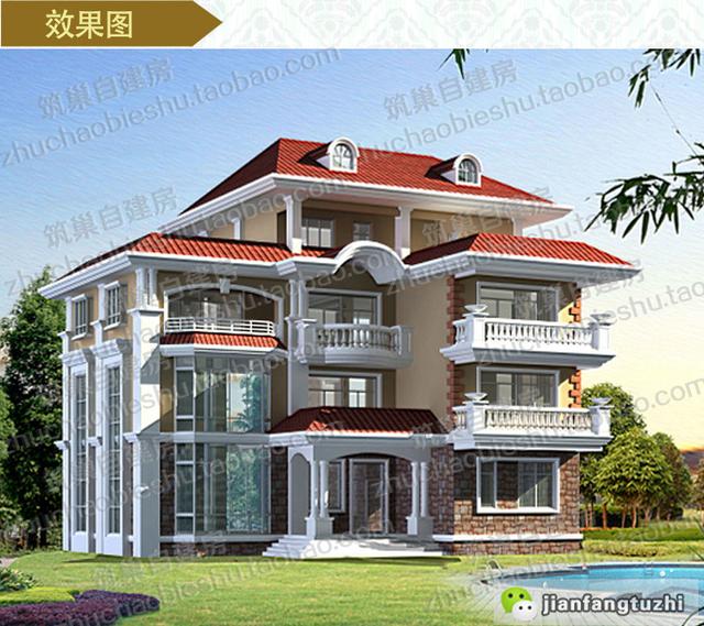 2款四層帶挑空客廳農(nóng)村別墅設(shè)計施工圖，適合家里人口多的大家庭建造