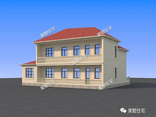 小進深農(nóng)村二層別墅設計圖，帶堂屋的設計，4室3廳