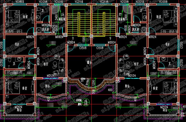 新款大開間帶堂屋農(nóng)村雙拼三層別墅全套施工圖，適合農(nóng)村兩兄弟建造
