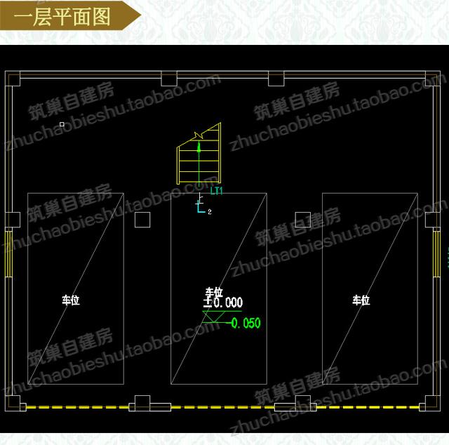 40萬(wàn)帶車(chē)庫(kù)四層自建房設(shè)計(jì)圖紙，占地約110平米