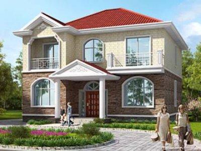 分享一款半封閉陽臺+露臺農(nóng)村三層房屋設計圖片，外觀爽朗大氣