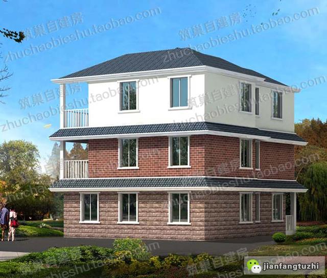 三層帶車庫(kù)農(nóng)村自建房全套設(shè)計(jì)施工效果圖，適合大眾的建房審美，施工難度不高