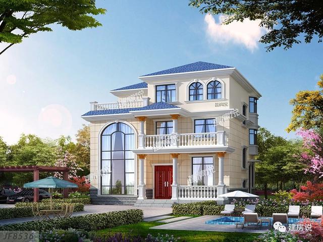 私人訂制的三層別墅設(shè)計圖，外型清新靚麗，空間利用的很合理