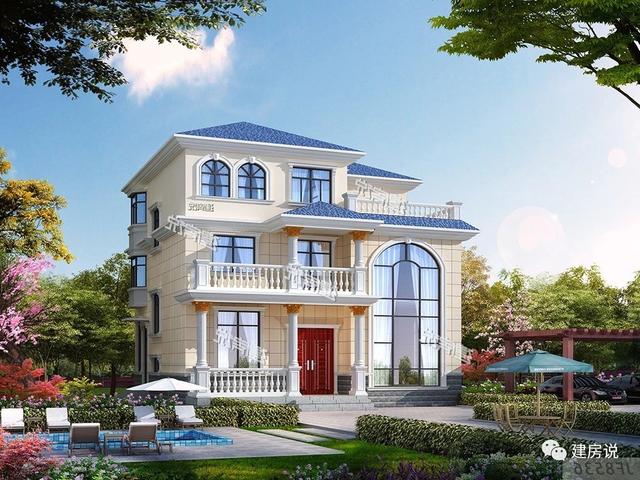 私人訂制的三層別墅設(shè)計圖，外型清新靚麗，空間利用的很合理