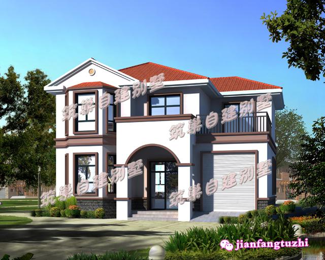 新農(nóng)村二層別墅住宅設(shè)計圖，外觀素凈精致，造價經(jīng)濟(jì)且實用