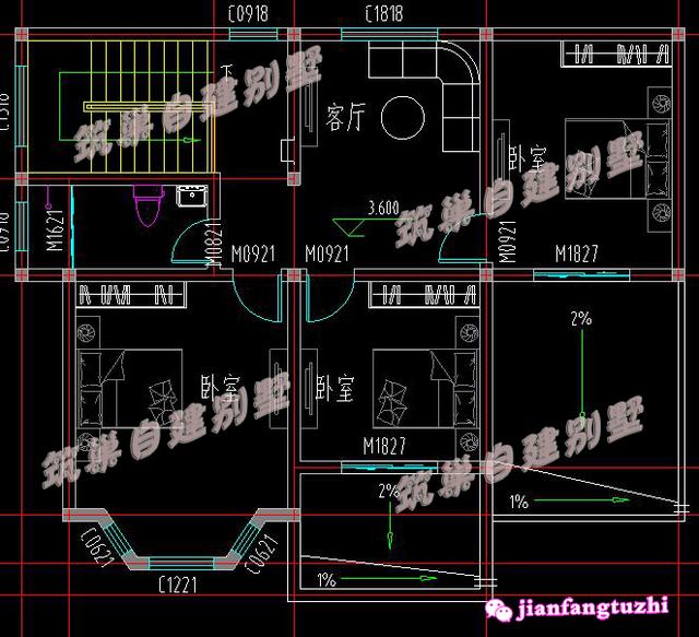 新農(nóng)村二層別墅住宅設(shè)計圖，外觀素凈精致，造價經(jīng)濟(jì)且實用
