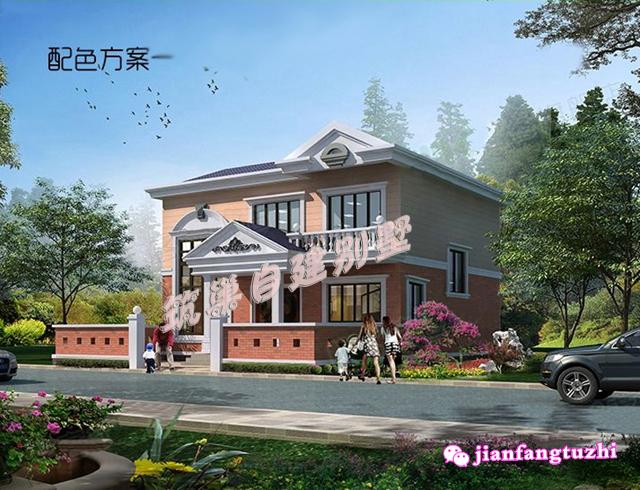 帶庭院農(nóng)村自建別墅設(shè)計(jì)圖，不管院子設(shè)在前邊后邊，都有好處