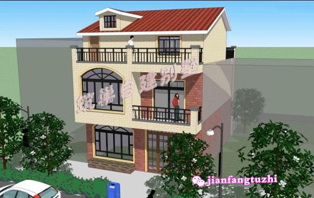 帶庭院農(nóng)村自建別墅設(shè)計(jì)圖，不管院子設(shè)在前邊后邊，都有好處