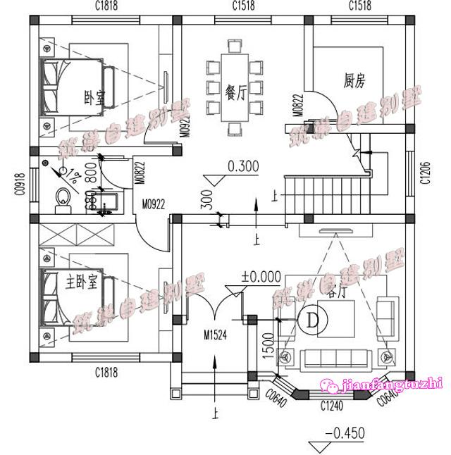 3套鄉(xiāng)村別墅設(shè)計(jì)圖，現(xiàn)在農(nóng)村隨處可見都是漂亮的別墅