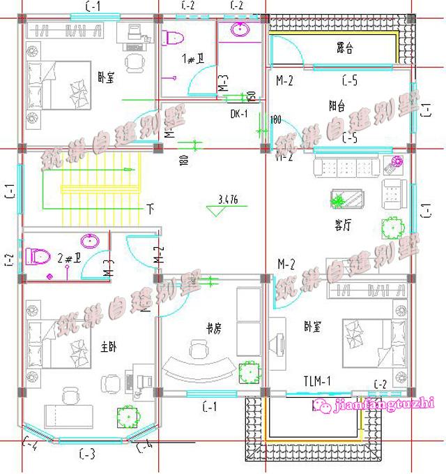 二層農(nóng)村歐式別墅全套設(shè)計(jì)圖施工方案，同一個(gè)戶型不同的外觀