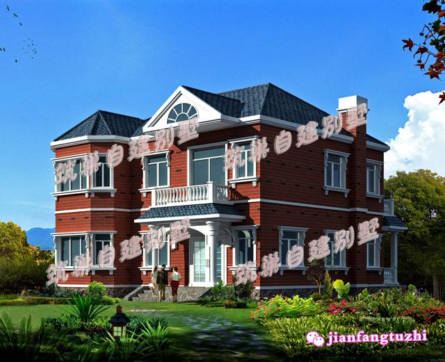 二層農(nóng)村歐式別墅全套設(shè)計(jì)圖施工方案，同一個(gè)戶型不同的外觀