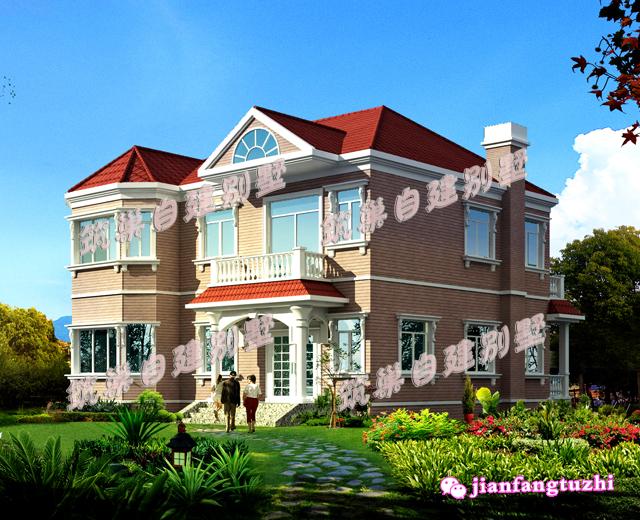 二層農(nóng)村歐式別墅全套設(shè)計(jì)圖施工方案，同一個(gè)戶型不同的外觀